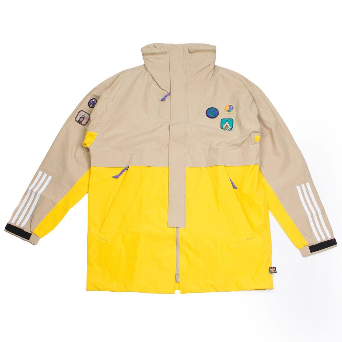 Adidas Pharrell Williams Men Hu Hiking 3-Layer Jacket beige hemp eqt yellow