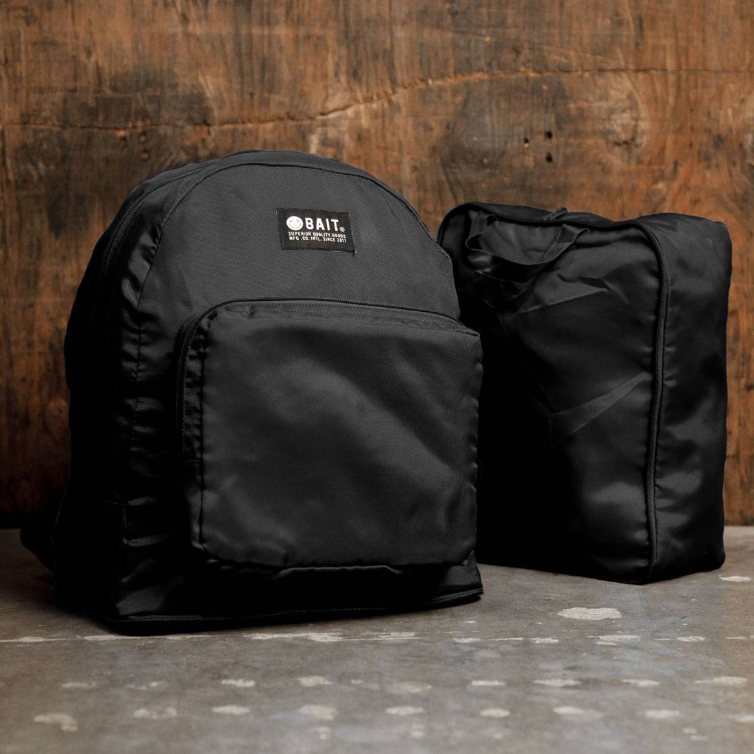 BAIT Lightweight Packable And Detachable Sneaker Nylon Backpack black