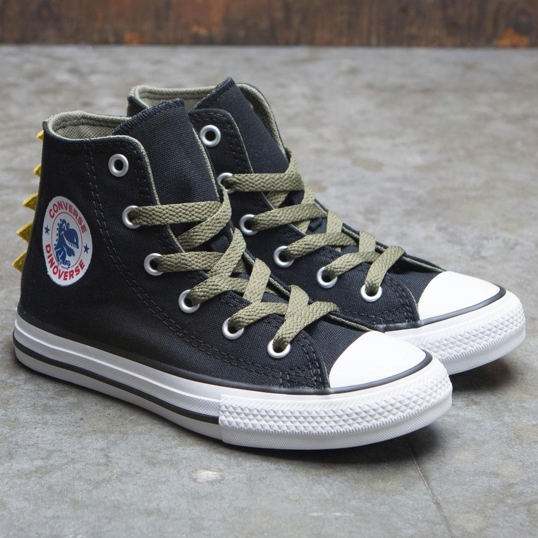 Converse Little Kids Chuck Taylor All Star Dino Spikes Hi black field surplus white
