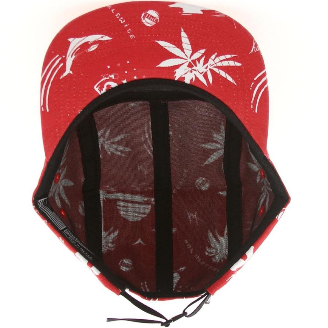 HUF Drunk Aloha Volley Adjustable Cap (red)