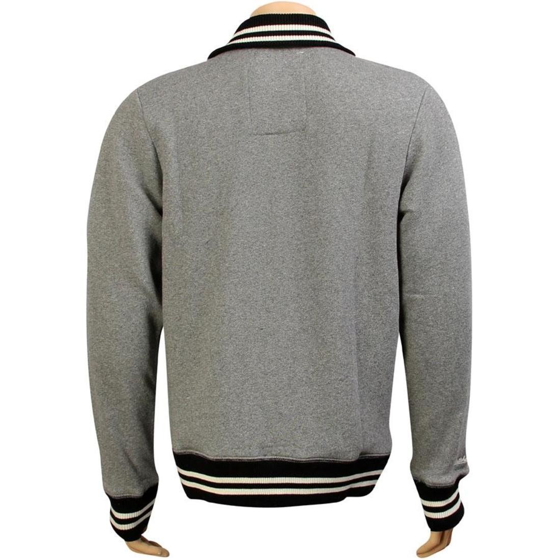 Mitchell And Ness Chicago Bulls French Terry Track Jacket (heather grey /  black)