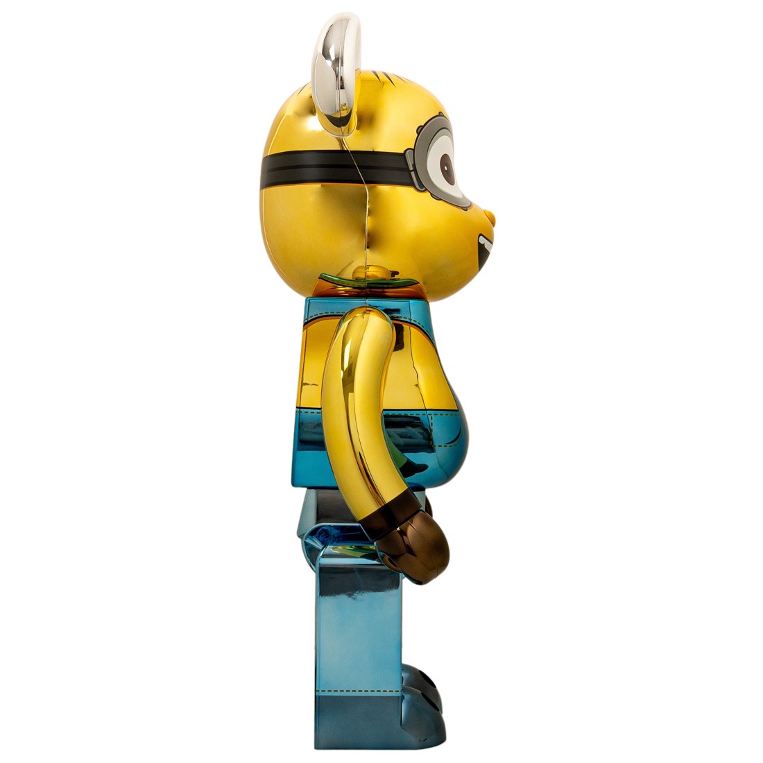 Medicom Minions Dave Chrome Ver. 1000% Bearbrick Figure (yellow)