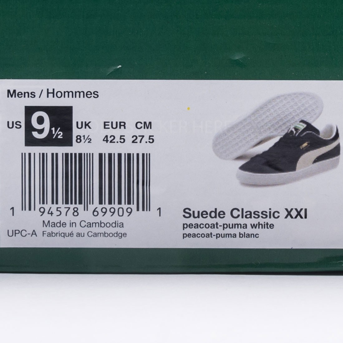 Puma Men's Suede Classic XXI Peacoat/White Blue - 9.5