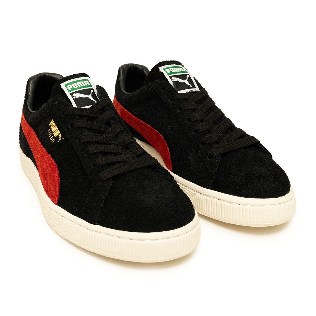 puma men suede made in japan black red