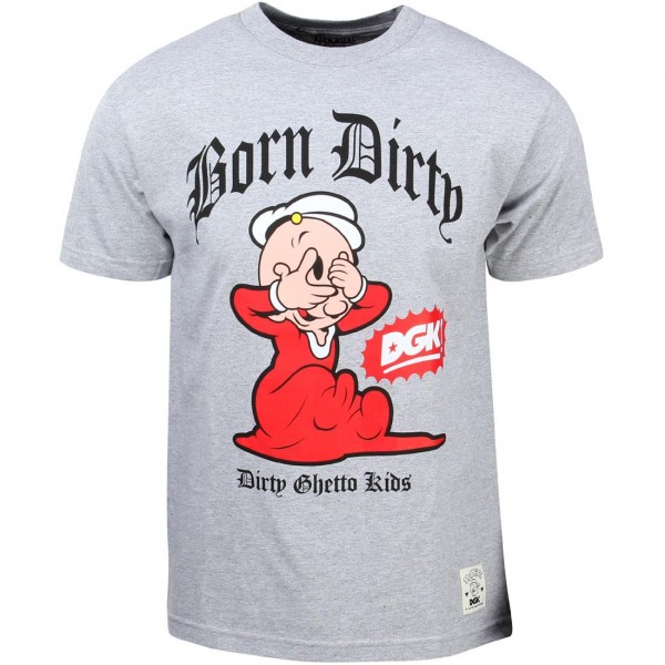DGK x Popeye Men Born Dirty Tee (gray / athletic heather)