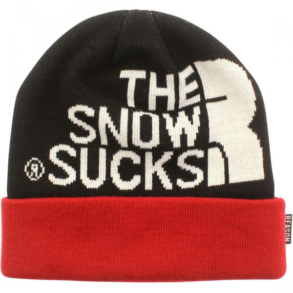 Reason Snow Sucks Beanie (black / red)