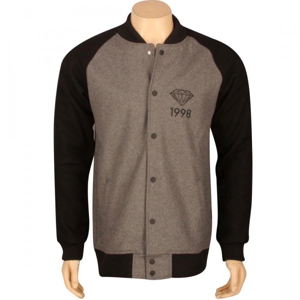 Diamond Supply Co Brilliant 98 Varsity Jacket grey black