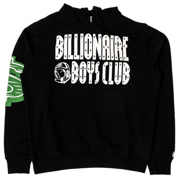 関税込 BILLIONAIRE BOYS CLUB ロゴ コットン フーディ 黒 Billionaire Boys Club Straight Font Hoodie black