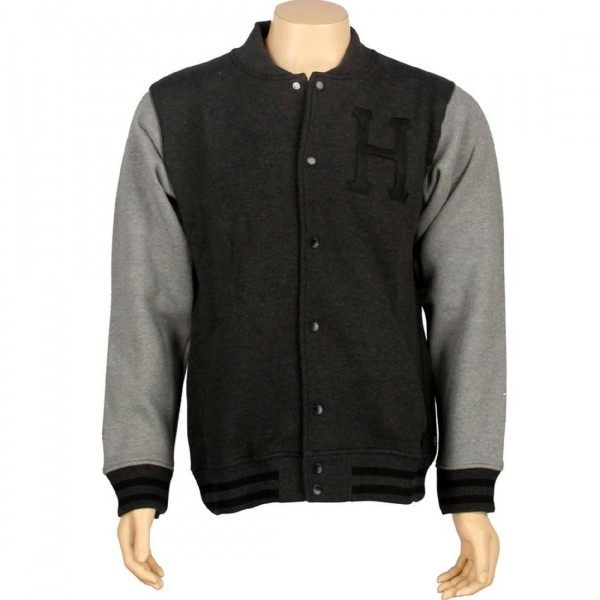 HUF SHERPA VARSITY JACKET ブラック LXL Sherpa Varsity Jacket HUF
