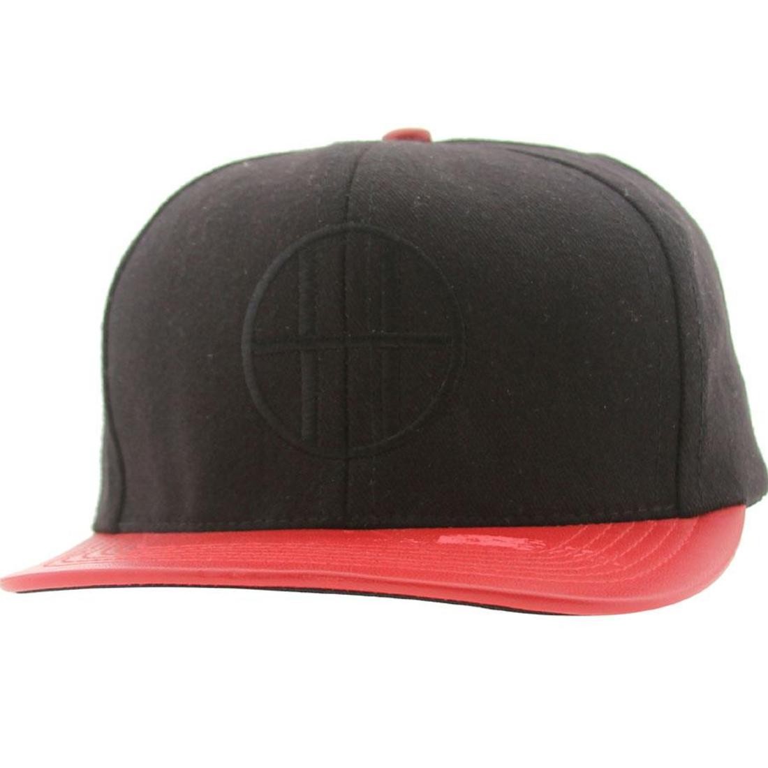 Huf Leather Brim Circle H Cap (black / red)