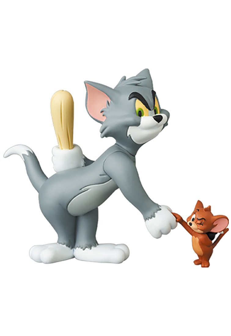 Medicom UDF Tom And Jerry - Tom With Club And Jerry With Bomb Figures (gray / brown)