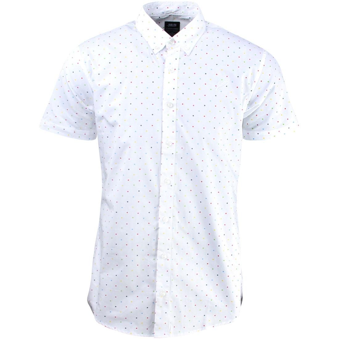Publish Men Clint Button Up Short Sleeve Shirt (white)