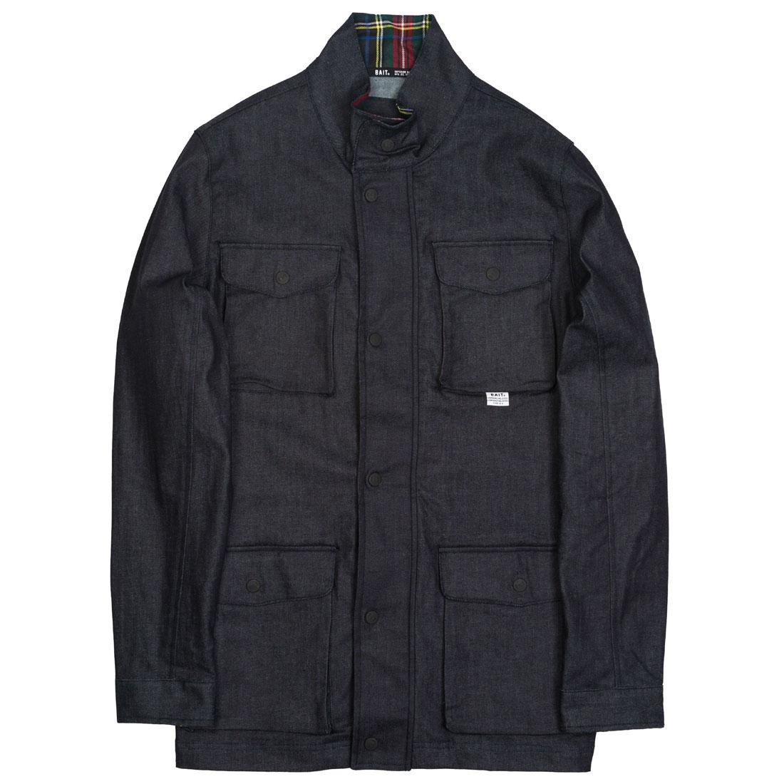 BAIT Men Denim Plaid Jacket (navy / blue)