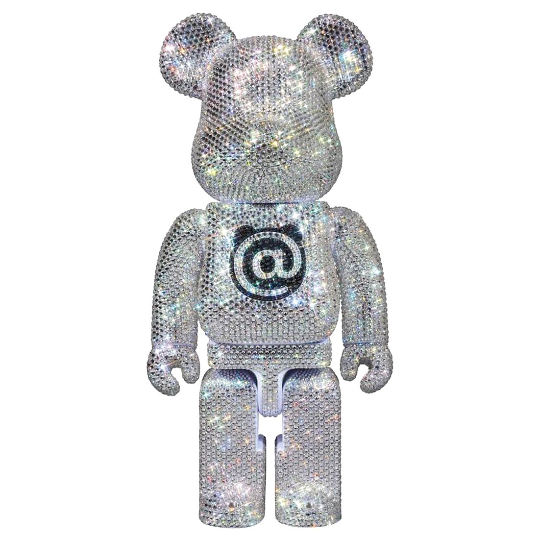 Medicom Lights Style Swarovski Crystal Decorate 400% Bearbrick Figure (silver)