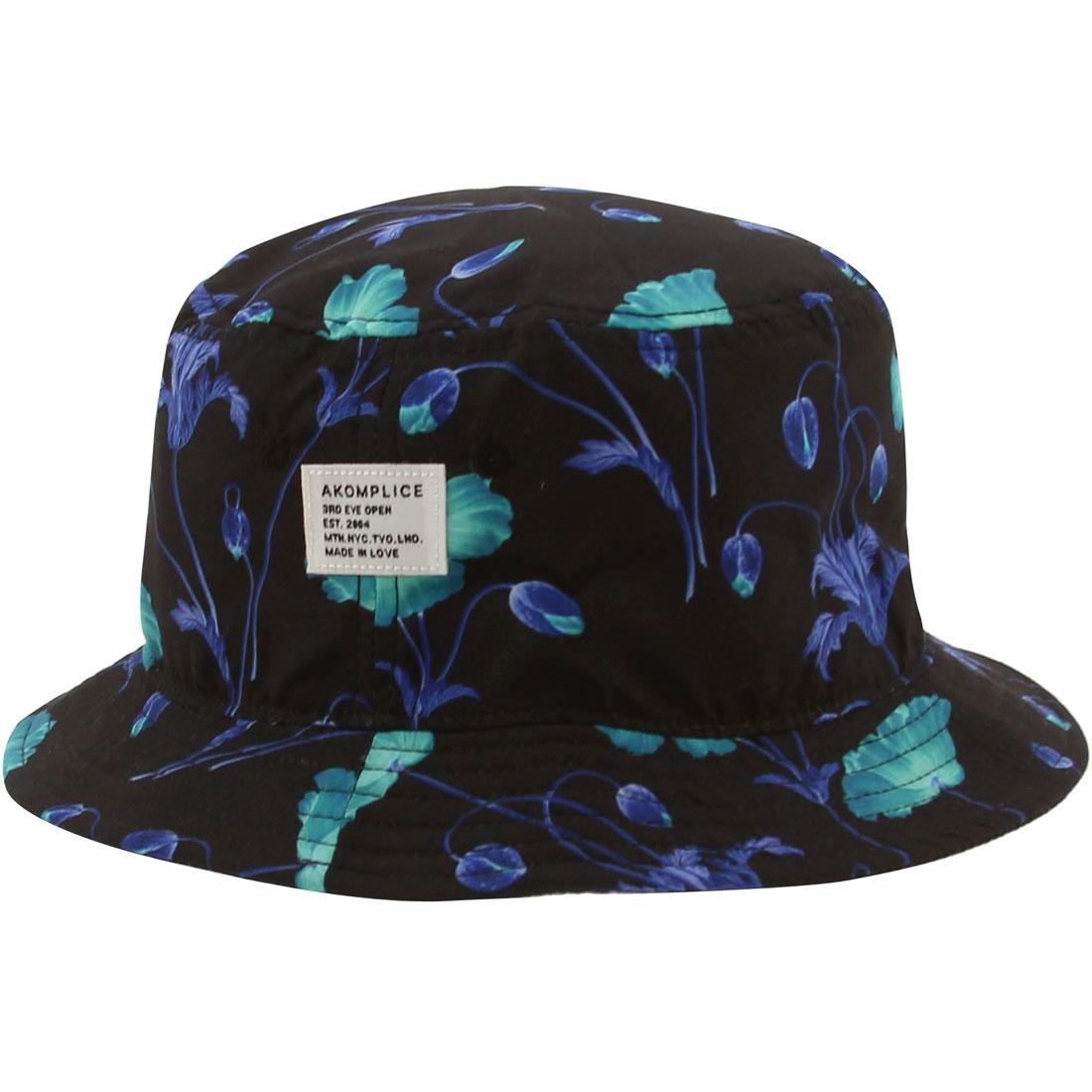Akomplice Bright Poppy Bucket Hat (black)