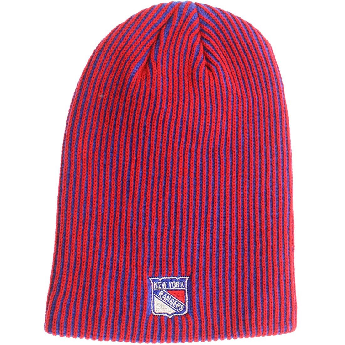 American Needle New York Rangers Team Switch Knit Beanie (royal / red)