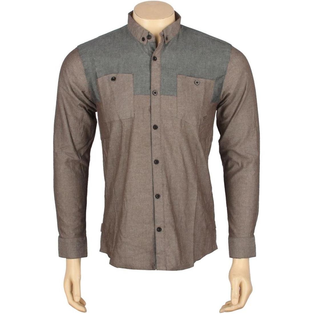 ARSNL Maurader Woven Long Sleeve Shirt (burnt grey chambray)