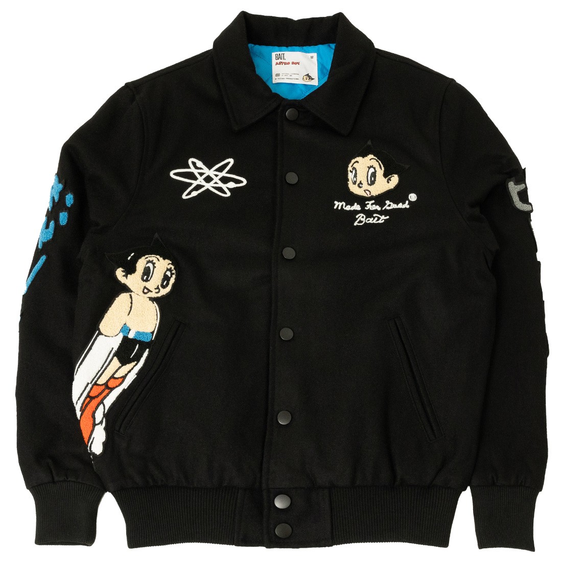 BAIT x Astro Boy Men Varsity Jacket with Chenille (black)