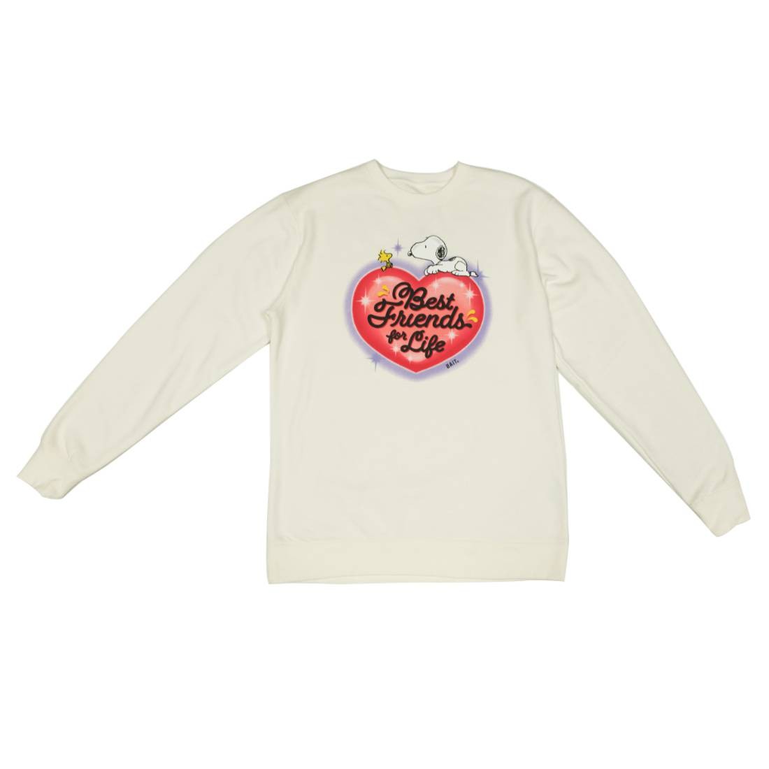 BAIT x Snoopy Men Best Friends Airbrush Crewneck Sweater (white)