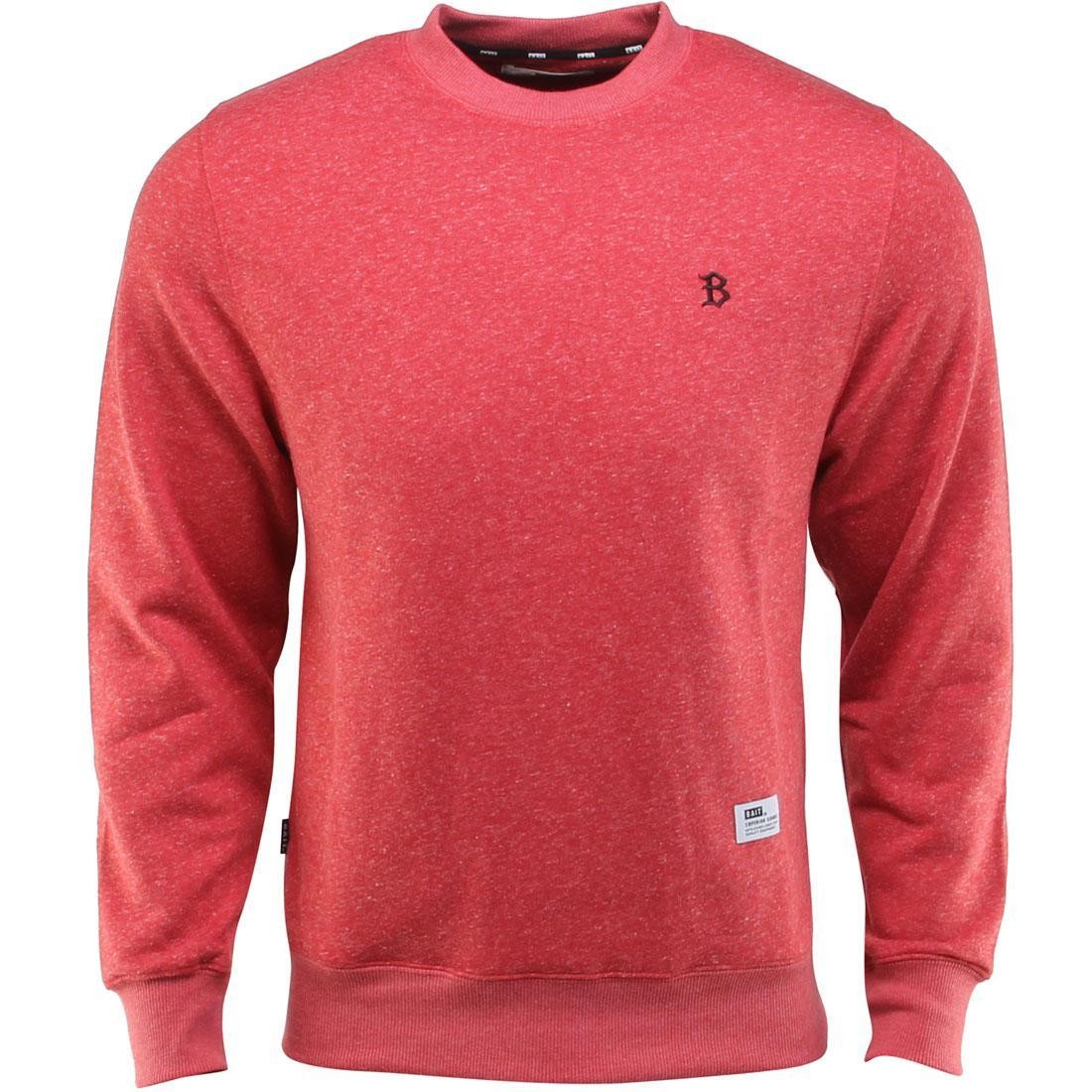 BAIT B Letter Invisible Pockets Fitted Crewneck (red)