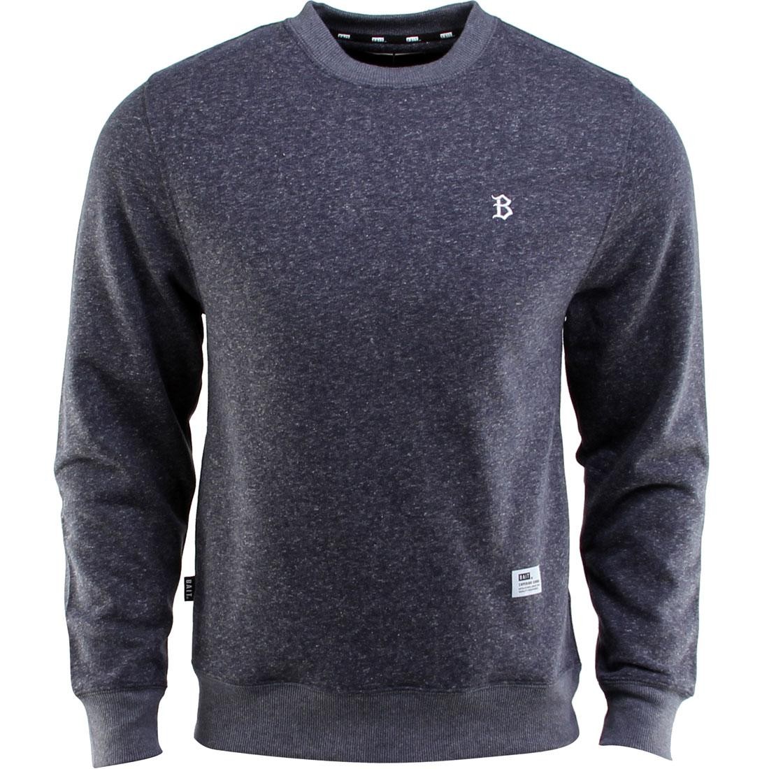 BAIT B Letter Invisible Pockets Fitted Crewneck (navy)