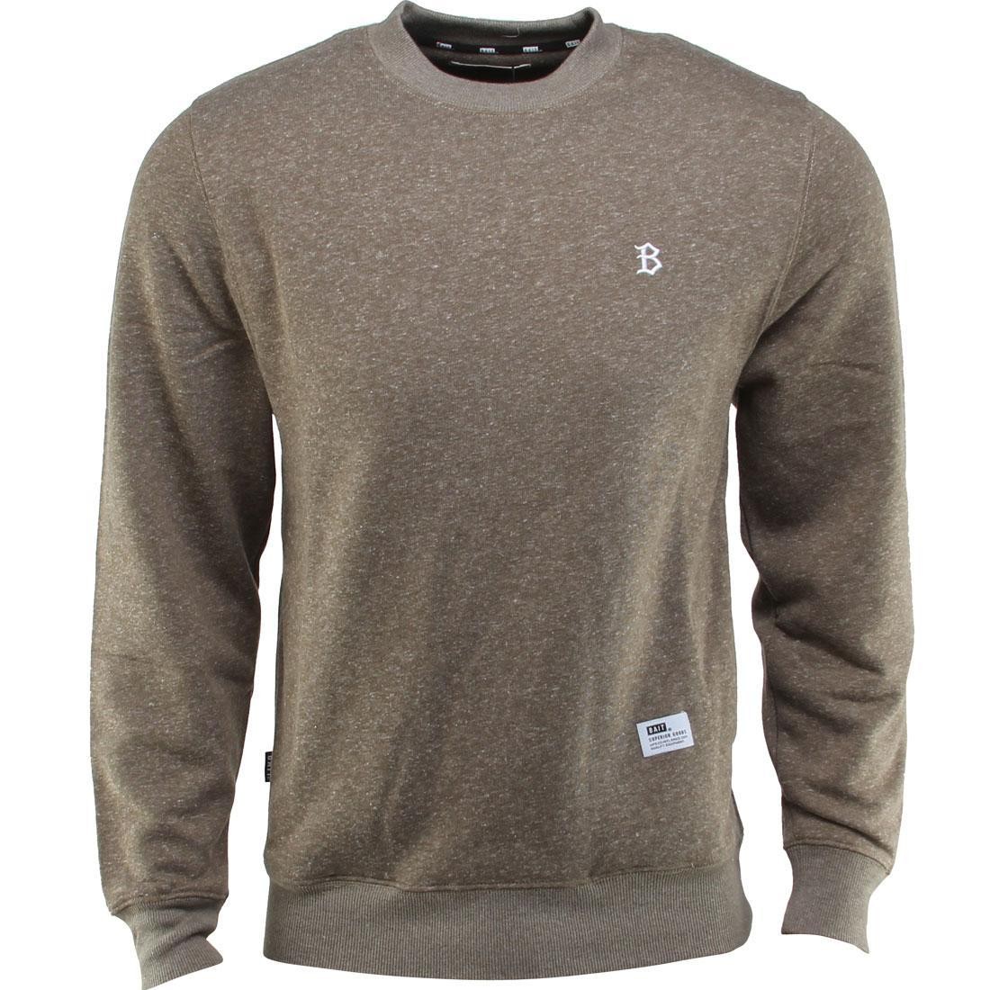 BAIT B Letter Invisible Pockets Fitted Crewneck (green / olive)