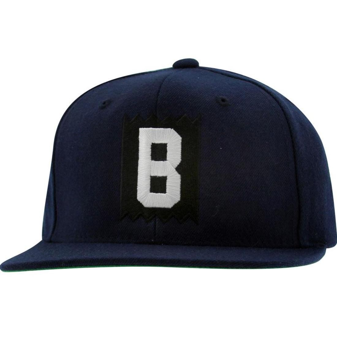 BAIT B Box Logo Snapback Cap (navy / white)