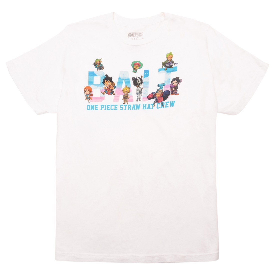 BAIT x One Piece x Upcycle LA Men Straw Hat BAIT Crew Tee (white)