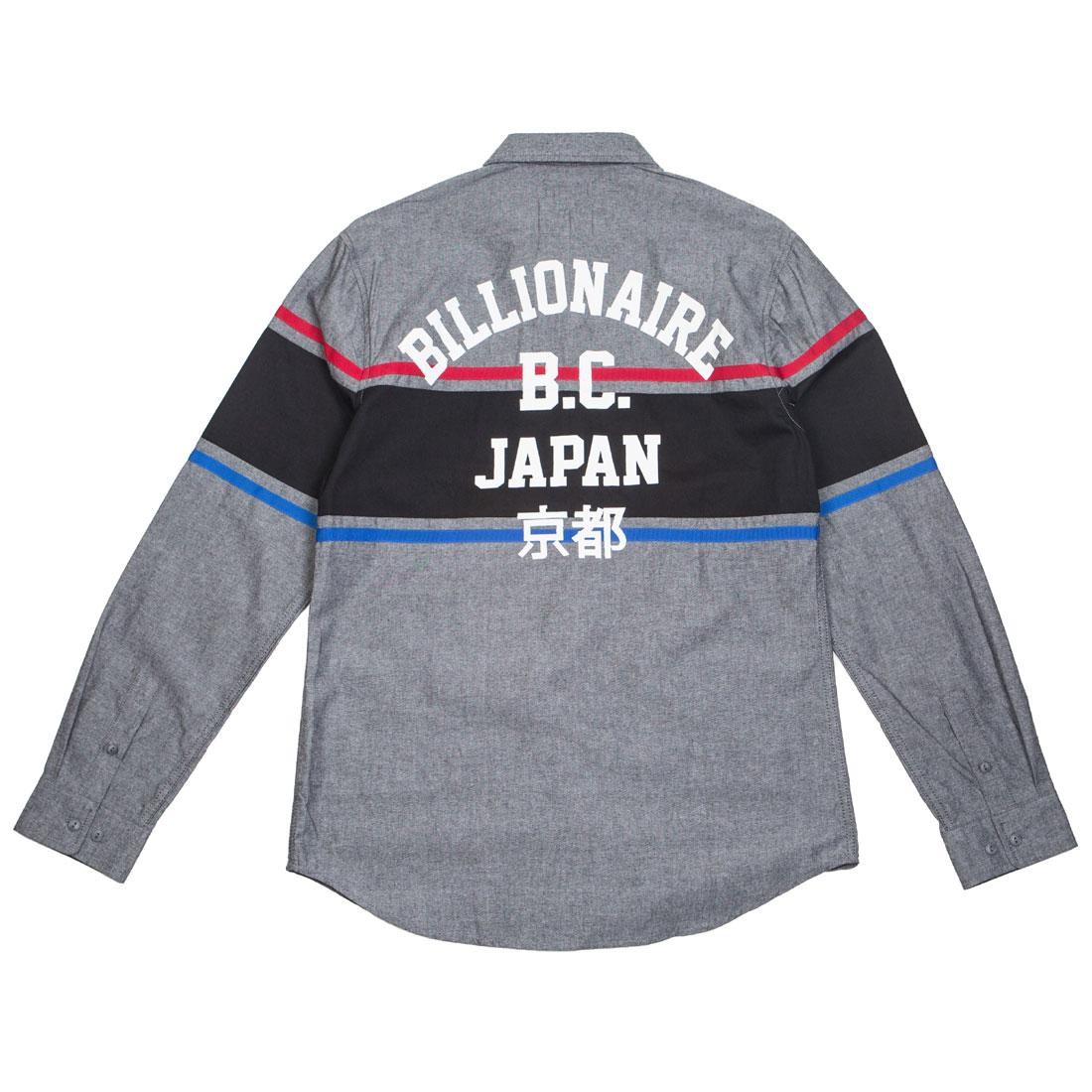 Billionaire Boys Club Men Service Bay Long Sleeve Woven Shirt (gray / chambray)