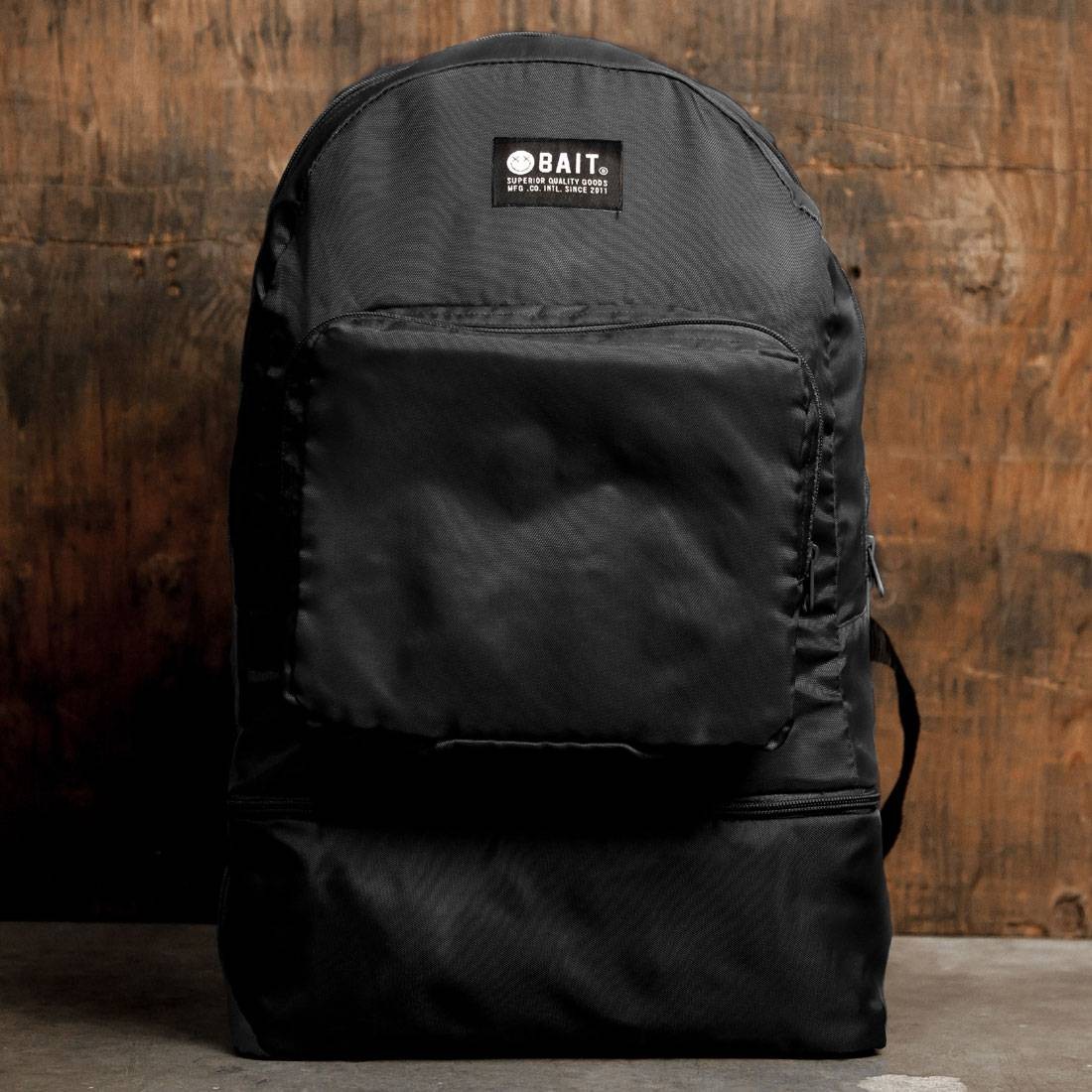 BAIT Lightweight Packable And Detachable Sneaker Nylon Backpack (black)