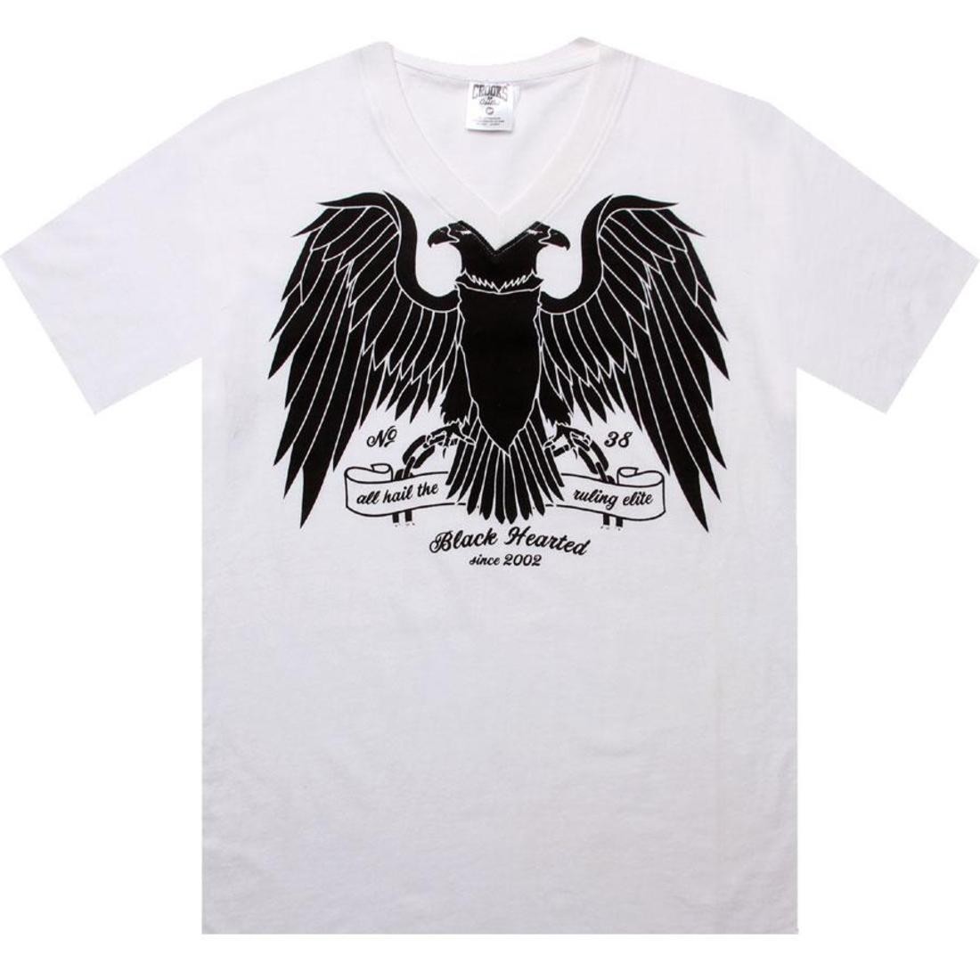 Crooks and Castles Black Hearted V-Neck Tee (white)