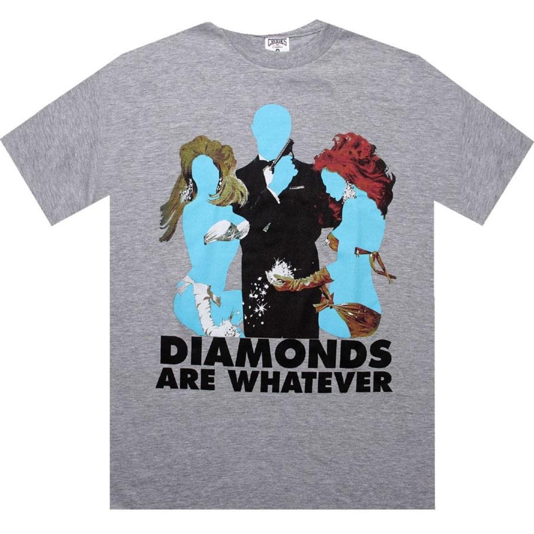 Crooks and Castles Diamonds Are Whatever Tee (heather grey)