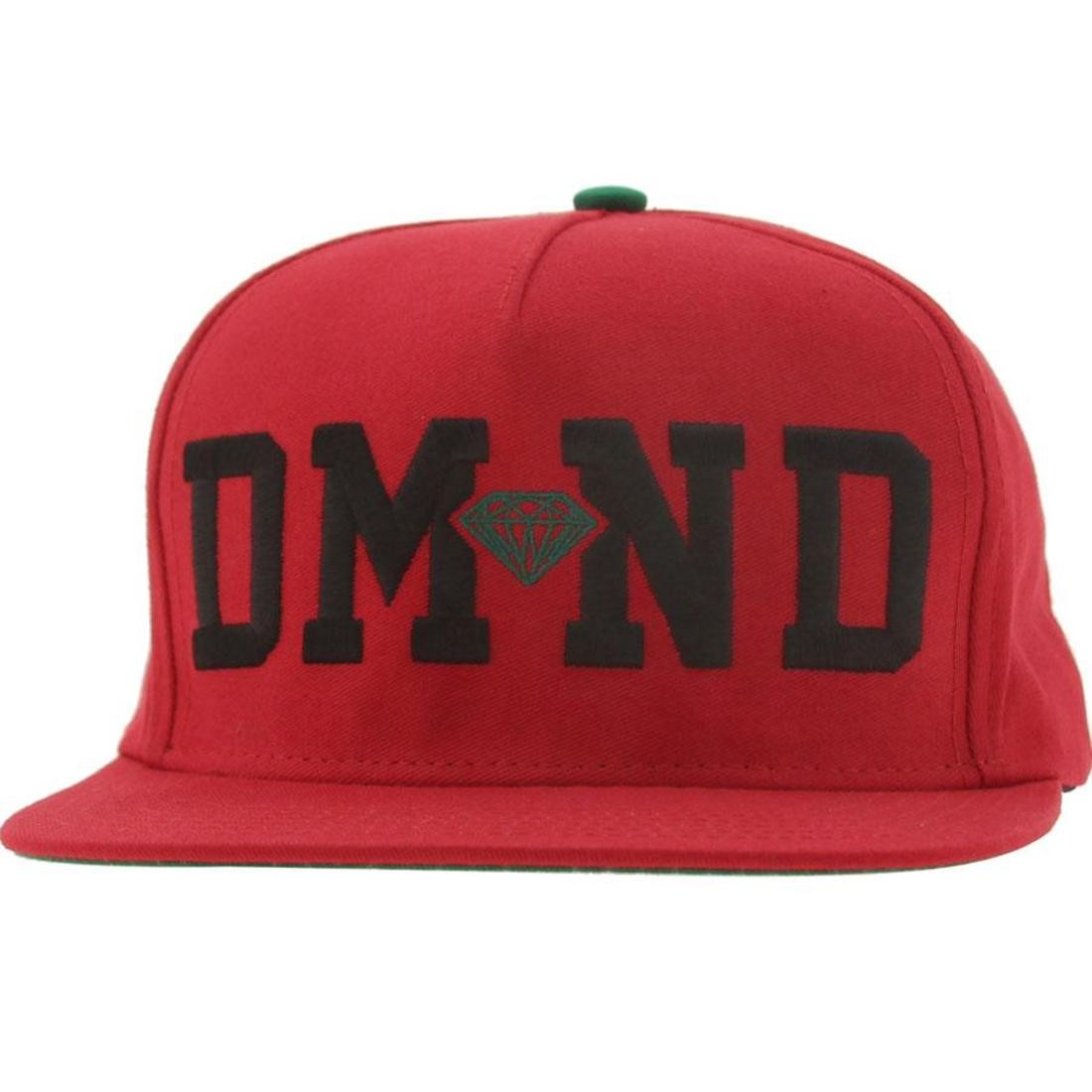 Diamond Supply Co DMND Snapback Cap (red / black / green)