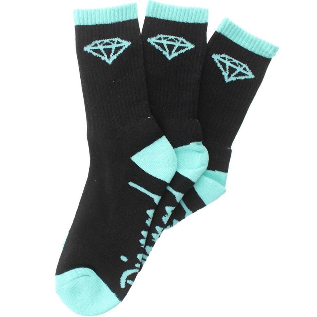 Diamond Supply Co 3 Pack O.G. High Cut Socks (black / diamond blue / diamond blue) 1S