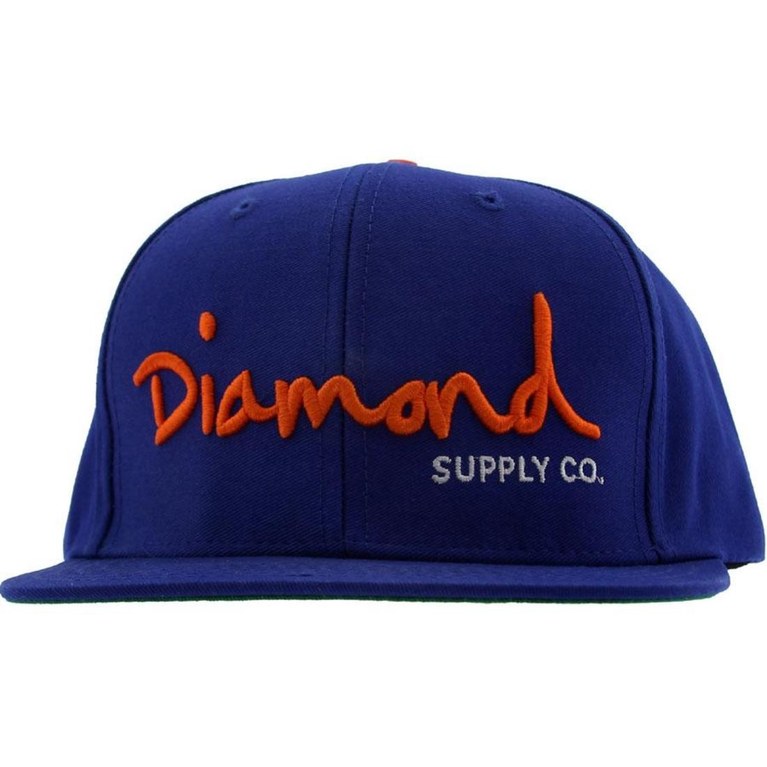 Diamond Supply Co OG Logo Snapback Cap (royal / orange / white)