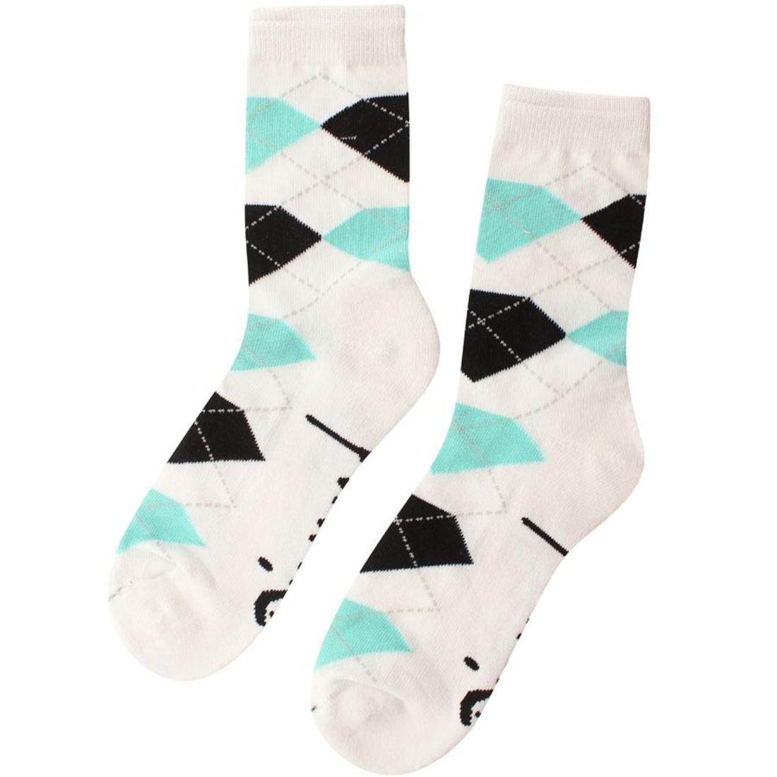 Diamond Supply Co Argyle High Cut Socks (white / diamond blue / black) 1S