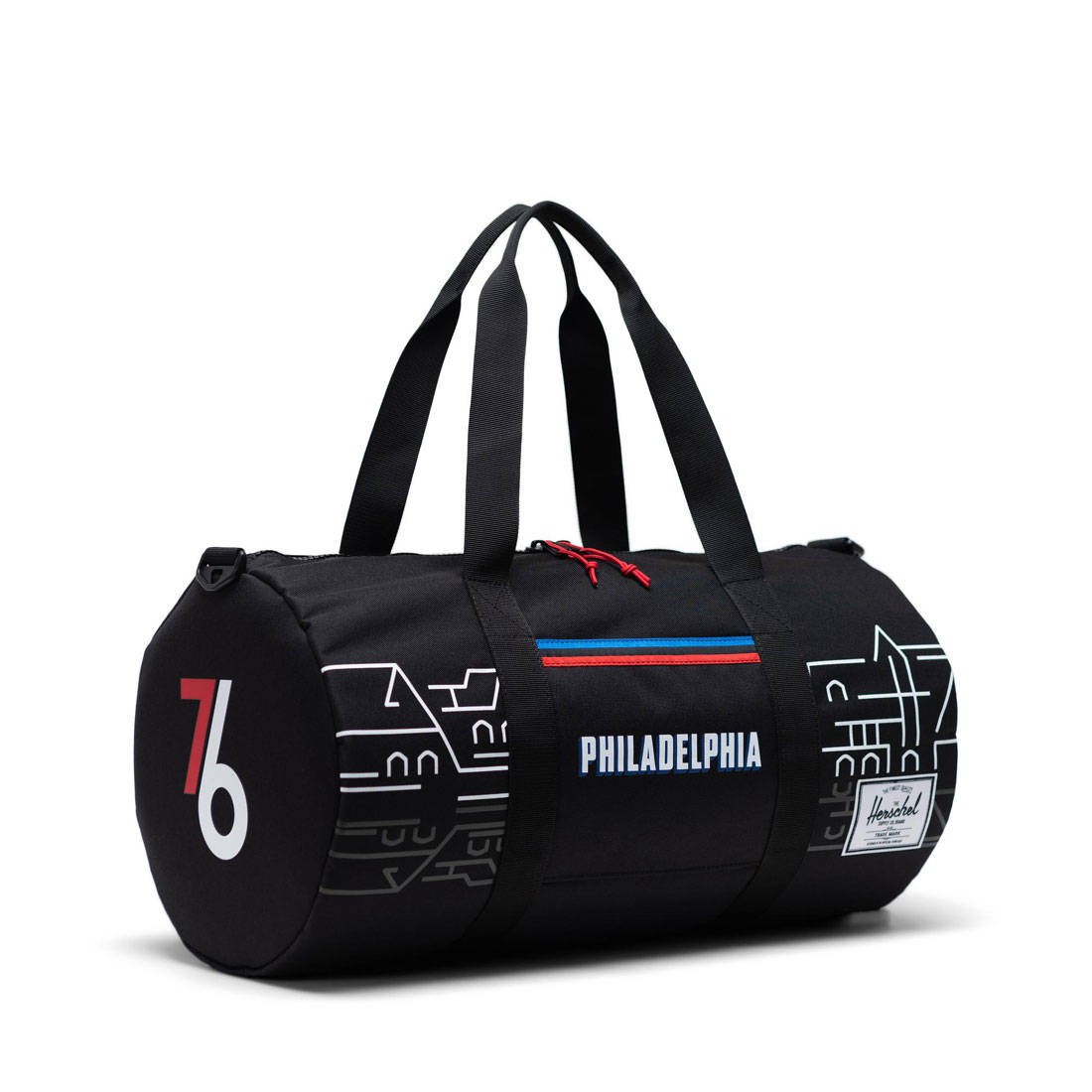 Herschel Supply Co x NBA Philadelphia 76ers Sutton Mid 600 Duffel Bag (black)
