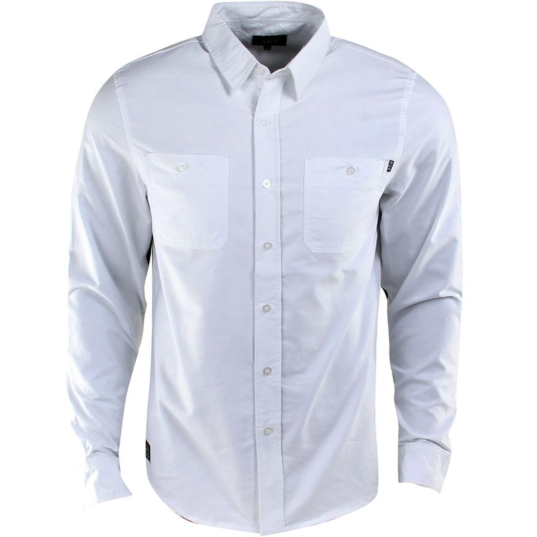 HUF Tiger Camo Oxford Woven Long Sleeve Shirt white