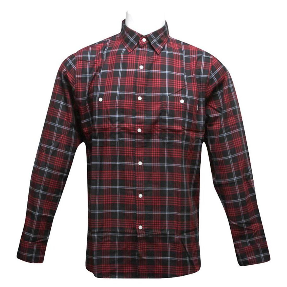 Red black square shop shirt