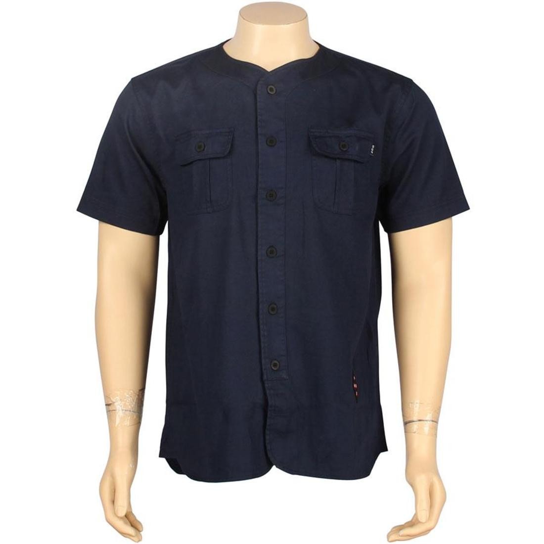 HUF Twill Baseball Short Sleeve Shirt (navy)