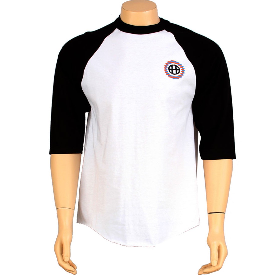 HUF Shifty H Softball Raglan Tee (white / black)