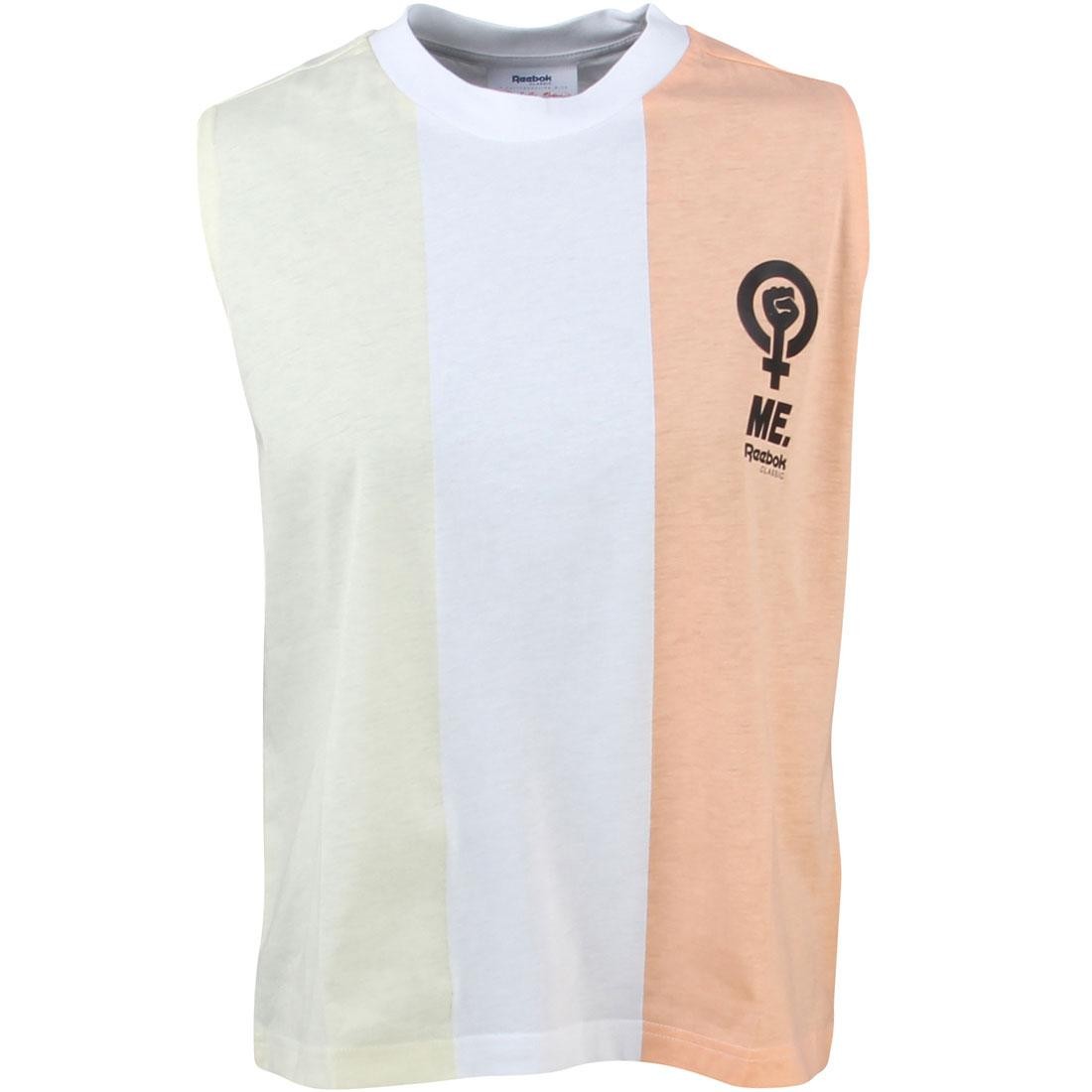 Reebok x Melody Ehsani Women Stripe Blocked Graphic Tank Top (tan / desert storm / white)