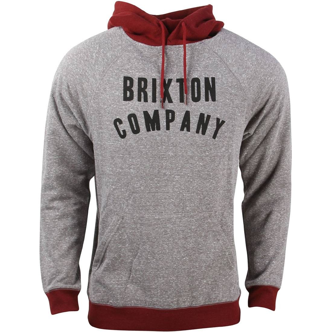 Brixton Men Barstow Hooded Fleece Sweater (gray / burgundy)