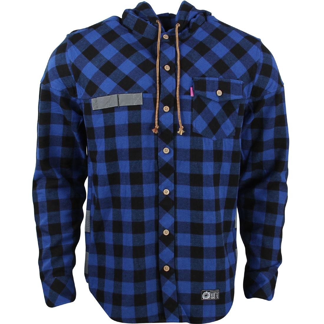 Mishka Men Utility Hooded Button Up Jacket (blue)