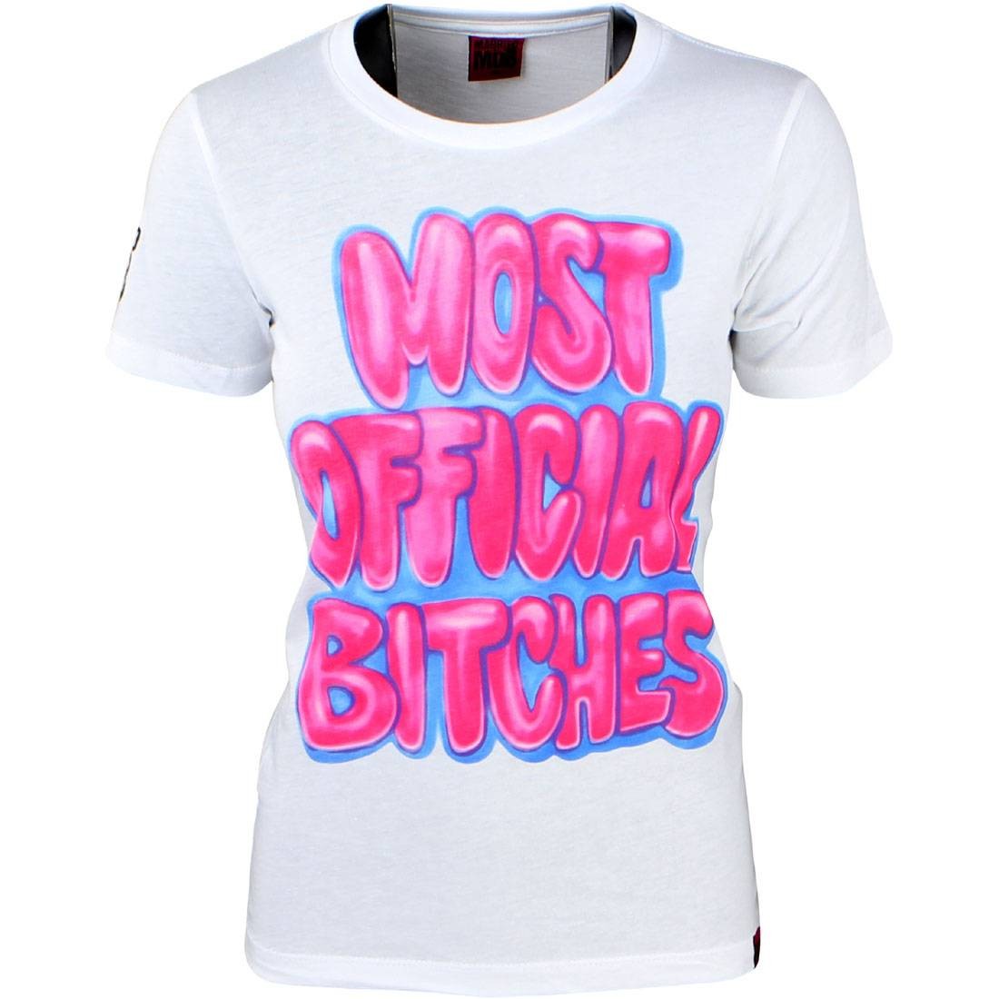 Married To The Mob Women Airbrush Tee (white / pink)