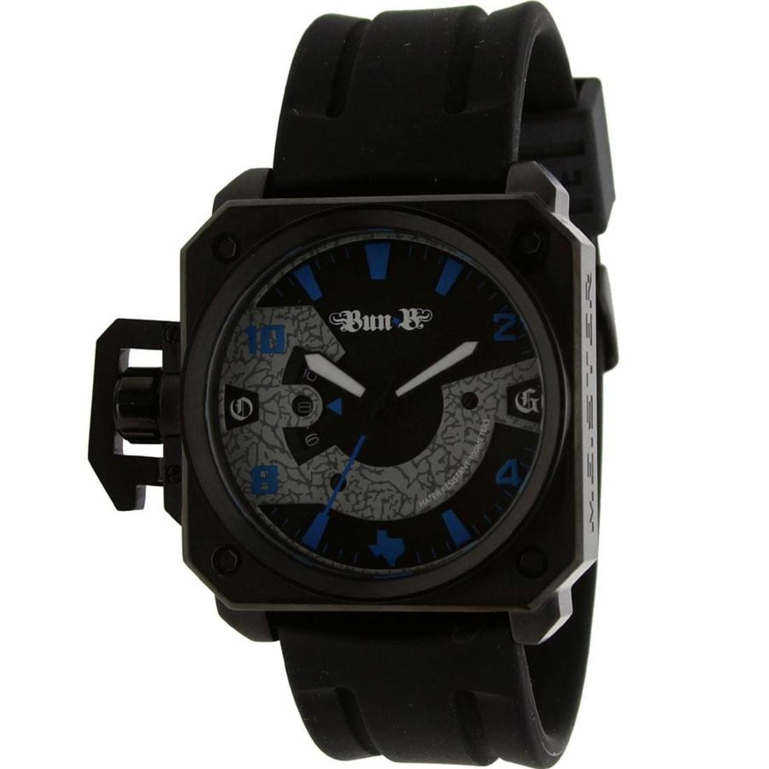 Meister Chief Rubber Strap Watch - Bun B LTD (black / blue) - PYS.com Exclusive