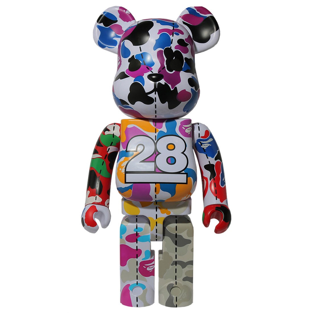 Medicom x A Bathing Ape 28th Anniversary Blue Bape Camo #2 1000% Bearbrick Figure (blue)