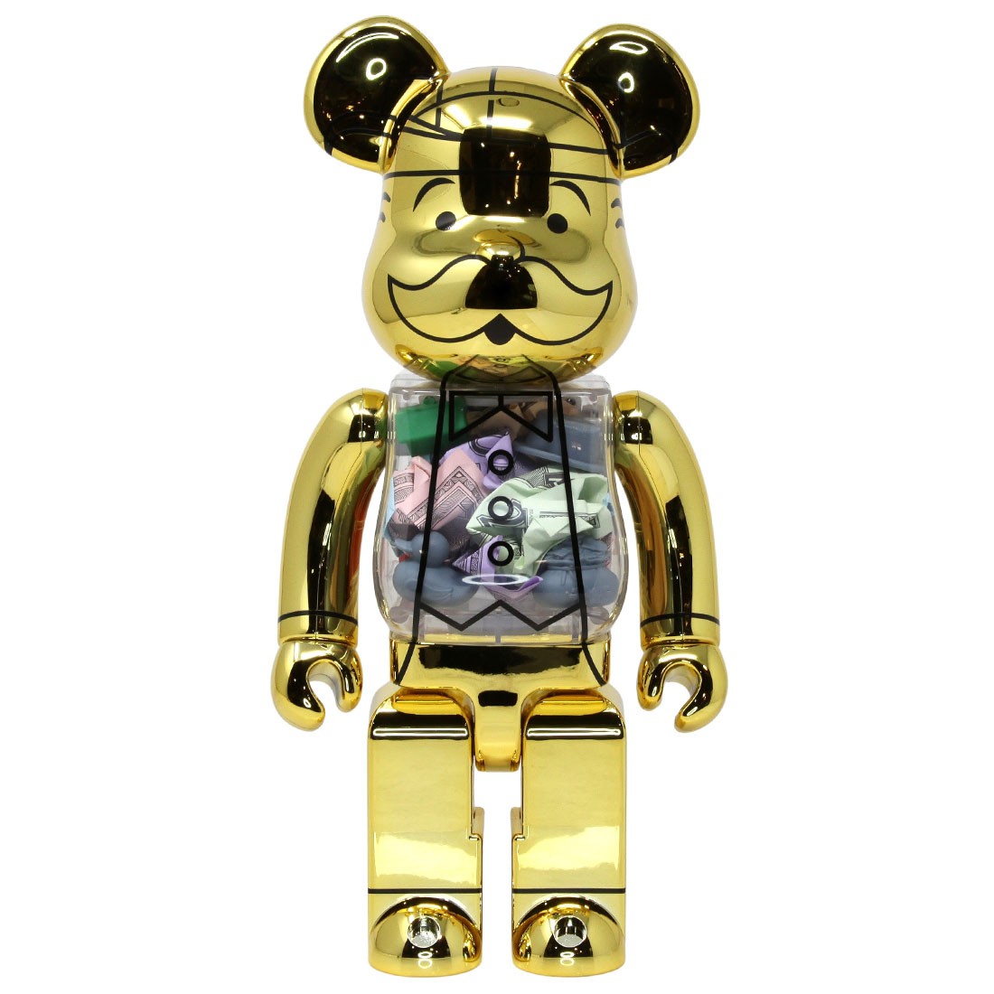 Medicom Bearbrick Mr. Monopoly 90th Anniversary Ver. 400% Figure (gold)