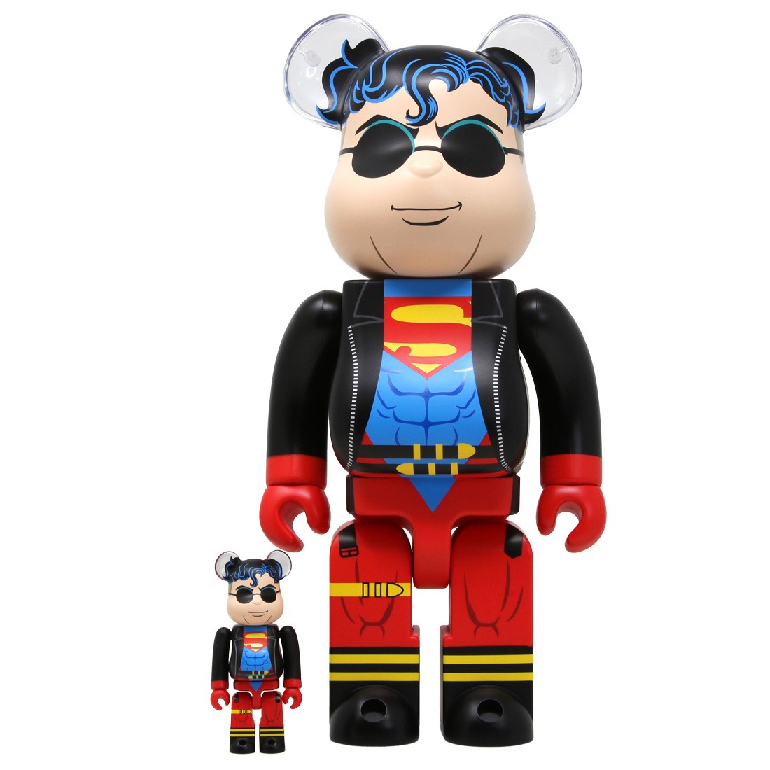 Medicom Bearbrick Superboy 100% 400% Figure set (black / red)