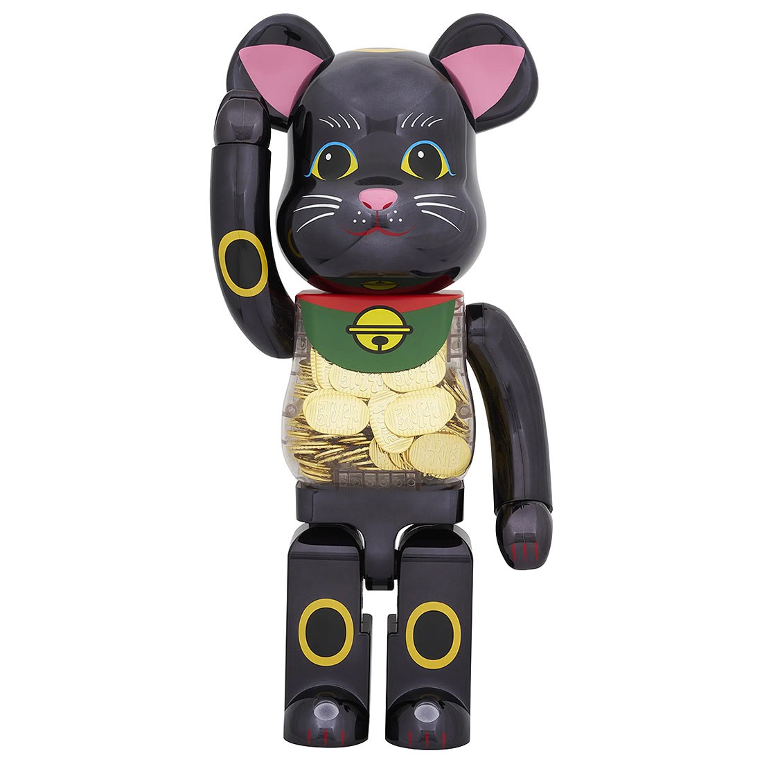 Medicom Bearbrick Maneki Neko Koban Ten Million Ryo Black Plated 1000% Figure (black)